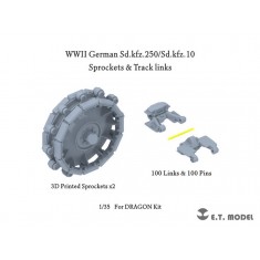 1/35 WWII German Sd.kfz.250/Sd.kfz.10 Sprockets & Track links for Dragon Kit