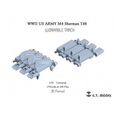 1/35 WWII US Army M4 Sherman T48 w/duck bill (Type 2) Workable Track (3D Printed)