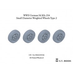 1/35 WWII German Sd.Kfz.234 Small Diameter Weighted Wheels Type.2 for Dragon kits