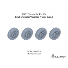 1/35 WWII German Sd.Kfz.234 Small Diameter Weighted Wheels Type.3 for Dragon kits