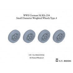 1/35 WWII German Sd.Kfz.234 Small Diameter Weighted Wheels Type.4 for Dragon kits