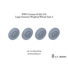 1/35 WWII German Sd.Kfz.234 Large Diameter Weighted Wheels Type.5 for Dragon kits
