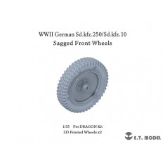 1/35 WWII German Sd.kfz.250/Sd.kfz.10 Sagged Front Wheels for Dragon Kit