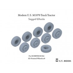 1/35 Modern U.S. M1070 Truck Tractor Sagged Wheels for Hobbyboss Kit