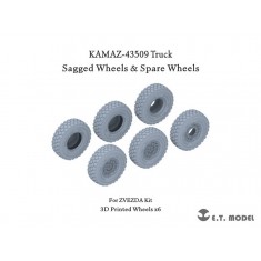 1/35 KAMAZ-43509 Truck Sagged wheels & Spare Wheels for Zvezda Kit