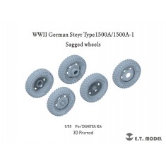 1/35 WWII German Steyr Type 1500A/1500A-1 Sagged Wheels for Tamiya kits