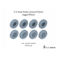 1/35 US Army Stryker Armored Vehicle Sagged Wheels for AFV Club kit