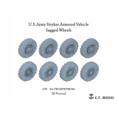 1/35 US Army Stryker Armoured Vehicle Sagged Wheels for Trumpeter kits