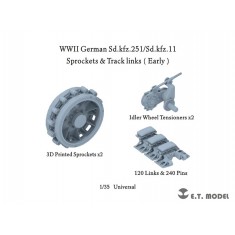 1/35 WWII German Sd.kfz.251/Sd.kfz.11 Track links and Sprockets Early