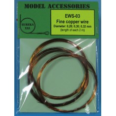 Fine Copper Wires (Dia. 0.28mm/0.30mm/0.32mm, each length: 2m)