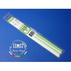 White Styrene Strip 0.38mm x 3.2mm (.015"x.125") 10pcs Length: 35cm (14")