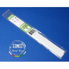 White Styrene Strip 0.75mm x 6.3mm (.03"x.25") 10pcs Length: 35cm (14")