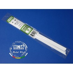 White Styrene Strip 1.5mm x 3.2mm (.06"x.125") 10pcs Length: 35cm (14")