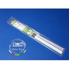 White Styrene Strip 3.2mm x 4.0mm (.125"x.156") 6pcs Length: 35cm (14")
