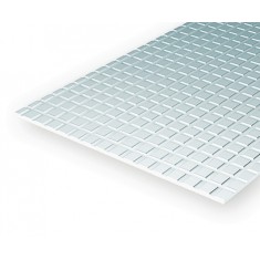 Styrene Sidewalk (Size: 12.7mm x 12.7mm; Groove Width: 0.65mm) 15cmx30cm 1pcs