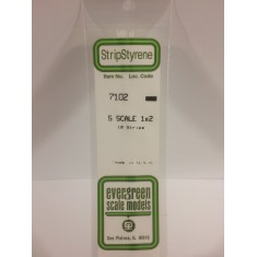 Opaque White Polystyrene S Scale Strips 0.4mm x 0.8mm (1x2 lumber, 10pcs)