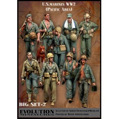 1/35 WWII US Marines Pacific Ocean set (9 Figures + 1 Dog)