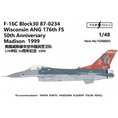 1/48 F-16C Fighting Falcon Wisconsin ANG 176th FS 50th Anniversary Decal