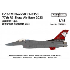 1/48 USAF F-16C Block 50 77th FS Shaw Air Base 2023 Decal