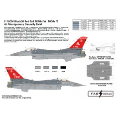 1/48 F-16CM Block 30 Red Tail 187th FW 100th FS Dannelly Field 2023 Decal