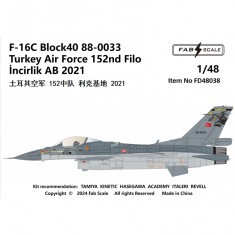1/48 Turkish Air Force F-16C Block 40 88-0033 152nd Filo Incirlik AB 2021 Decal