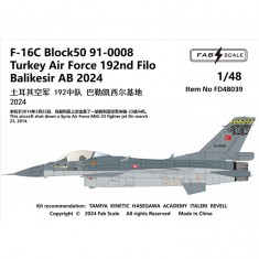 1/48 Turkish Air Force F-16C Block 50 91-0008 192nd Filo Balikesir AB 2024 Decal