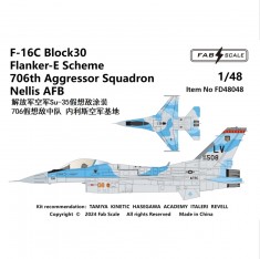 1/48 F-16C Block 30 Flanker-E Scheme 706th Aggressor Squadron Nellis AFB Decal