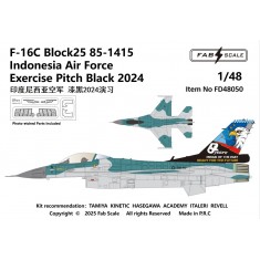 1/48 Indonesia Air Force F-16C Block 25 85-1415 Exercise Pitch Black 2024 Decal & PE parts