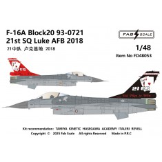 1/48 F-16A Block 20 93-0721 21st SQ Luke AFB 2018 Decal