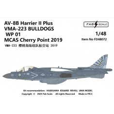 1/48 AV-8B Harrier II Plus Decal - VMA-223 Bulldogs WP01 MCAS Cherry Point 2019