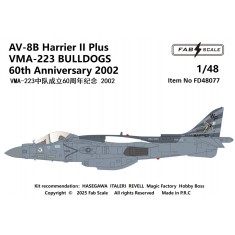 1/48 AV-8B Harrier II Plus Decal - VMA-223 Bulldogs 60th Anniversary 2002