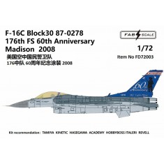 1/72 F-16C Fighting Falcon Wisconsin ANG 176th FS 60th Anniversary Decal