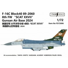 1/72 USAF F-16C Block 40 SCAT XXVII Gunsan Air Base 2024 Decal