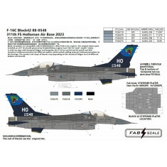1/72 USAF F-16CM Block 42 311st FS Holloman Air Base 2023 Decal