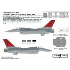 1/72 F-16CM Block 32 188th FW Arkansas Air National Guard 2006 Decal