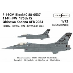 1/72 F-16CM Block 40 88-0537 114th FW 175th FS Kadena AFB 2024 Decal