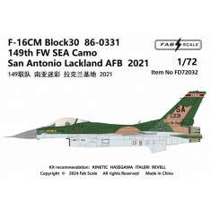 1/72 F-16CM Block 30 86-0331 149th FW SEA Camo Lackland AFB 2021 Decal