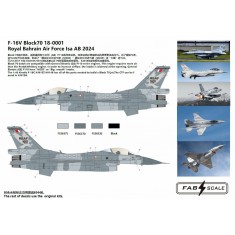 1/72 Royal Bahrain Air Force F-16V Block 70 18-0001 Isa AB 2024 Decal