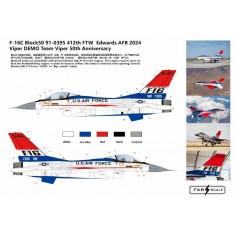 1/72 F-16C Block 50 91-0395 Viper Demo Team 50th Anniversary 2024 Decal