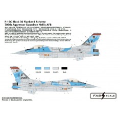 1/72 F-16C Block 30 Flanker-E Scheme 706th Aggressor Squadron Nellis AFB Decal