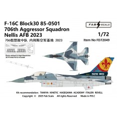 1/72 F-16C Block 30 706th Aggressor Squadron Nellis AFB 2023 Decal