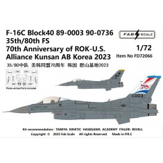 1/72 F-16C Block 40 35th/80th FS ROK-US Alliance 70th Anniversary 2023 Decal & PE parts