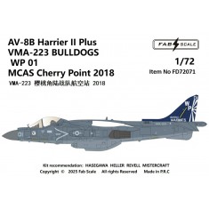 1/72 AV-8B Harrier II Plus Decal - VMA-223 Bulldogs WP01 MCAS Cherry Point 2018
