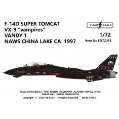 1/72 F-14D Super Tomcat Decal - VX-9 Vampires Vandy 1 NAWS China Lake CA 1997