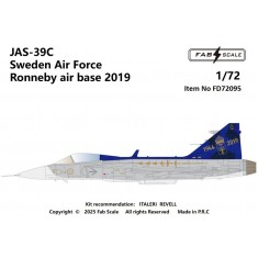 1/72 Sweden Air Force JAS 39C Gripen Ronneby Air Base 2019 Decal