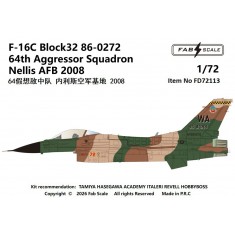 1/72 F-16C Block 32 86-0272 64th Aggressor Squadron Nellis AFB 2008 Decal