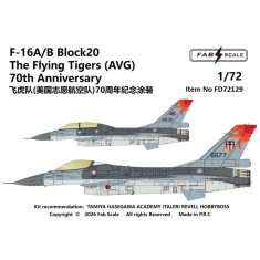 1/72 F-16A/B Fighting Falcon Flying Tigers 70th Anniversary Decals