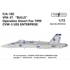 1/72 F/A-18C VFA-37 Bulls Operation Desert Fox 1999 USS Enterprise Decals