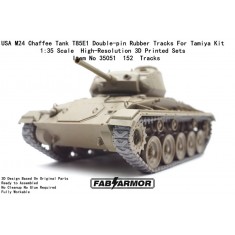 1/35 US M24 Chaffee T85E1 Double-Pin Rubber Tracks for Tamiya Kit