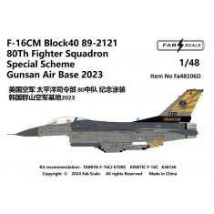 1/48 USAF 80th FS F-16C Fighting Falcon Special Scheme Gunsan AB 2023 Decal